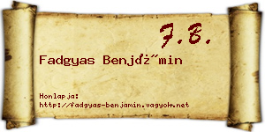 Fadgyas Benjámin névjegykártya