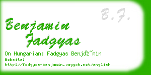 benjamin fadgyas business card